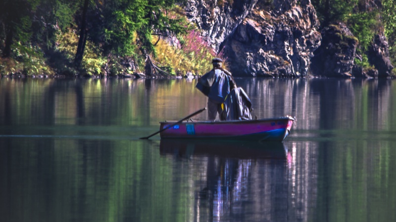 Lake Silvaplana Fisherman